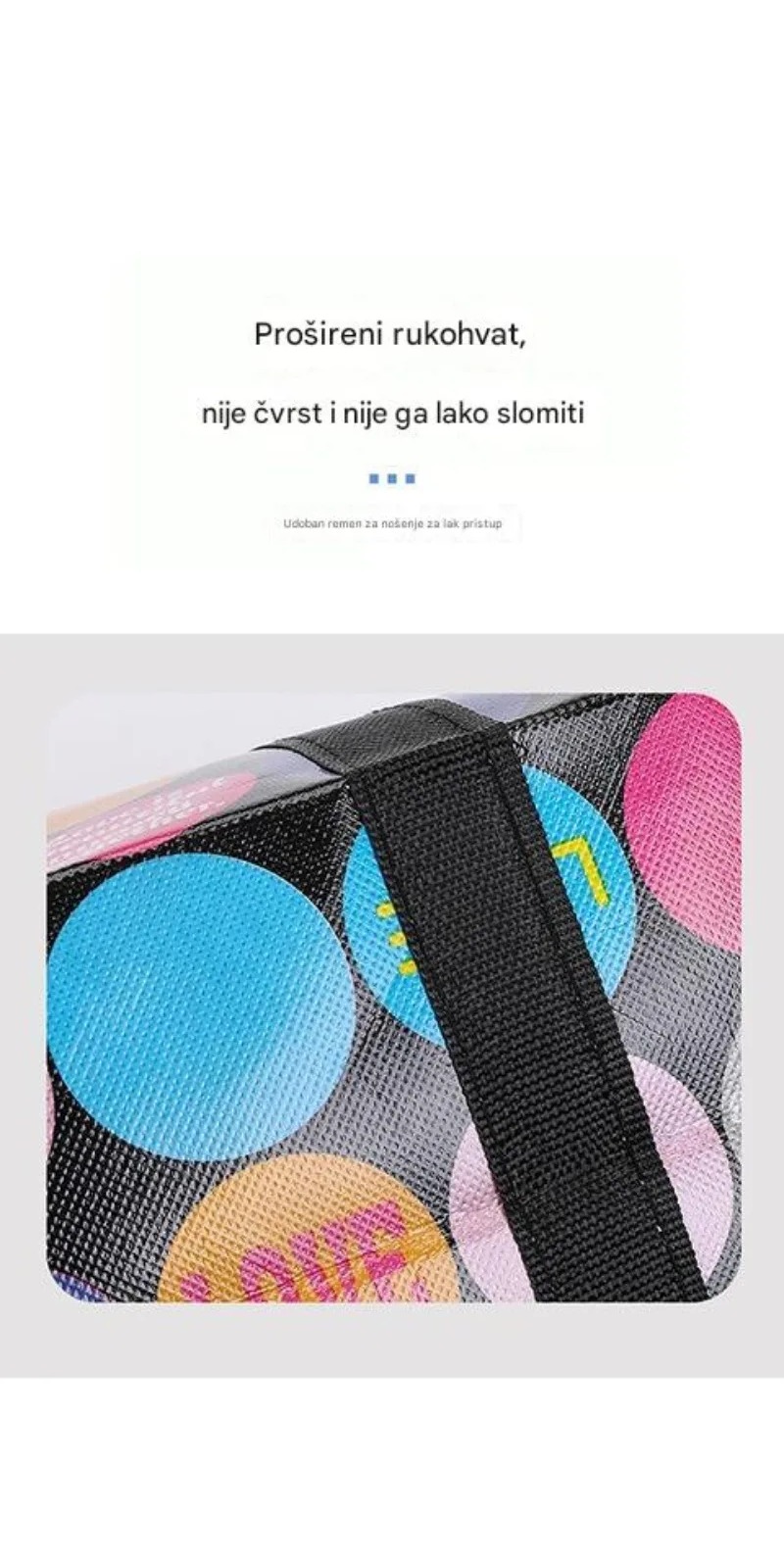 Velika vodootporna torba od netkanog materijala sa rajsferšlusom i prenosivom ručkom - Izdržljiva ovalna torba za selidbu, knjige, odeću, sezonske stvari - Trajna prenosiva kutija za putovanja, pakovanje (Kompatibilna sa)