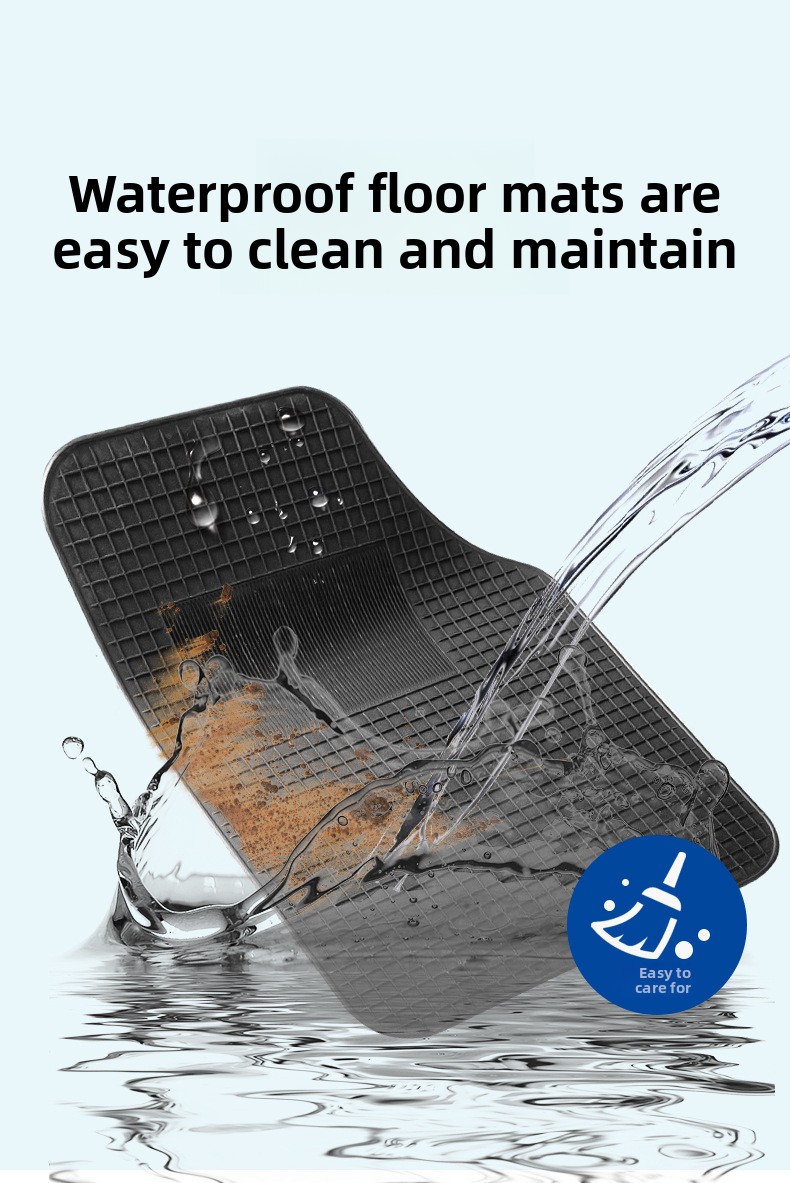 4 komada univerzalnih podnih prostirki za automobile - izdržljive PVC, neklizajuće i lako za čišćenje, pogodne za limuzine i SUV vozila, za sve sezone: proleće, leto, jesen i zima