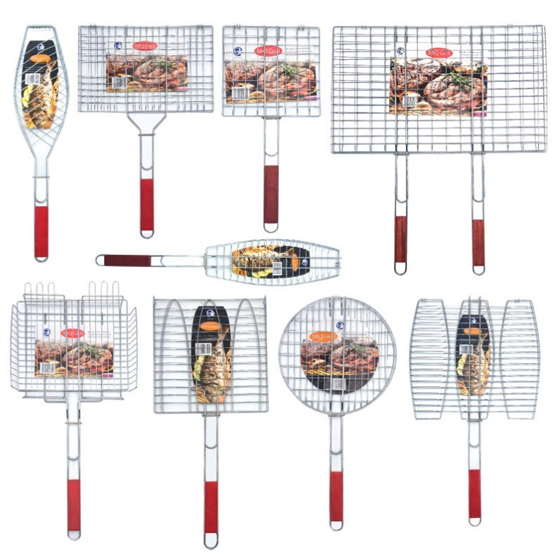 Višekratna mreža za roštilj od nehrđajućeg čelika koja se sklapa, savršena za kampovanje i roštiljanje na otvorenom