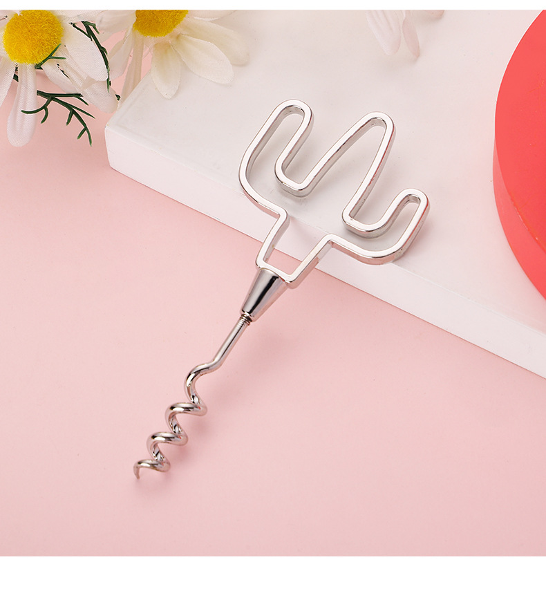 Nehrđajući otvarač za vino u obliku kaktusa sa kaktus tematskim čepom - Bodljikava drška za čepove i otvarače - Izdržljivi dodatak za žurke za vino i boce grožđa, kaktus otvarači za barove, piknike, žurke - Originalni otvarač za vino