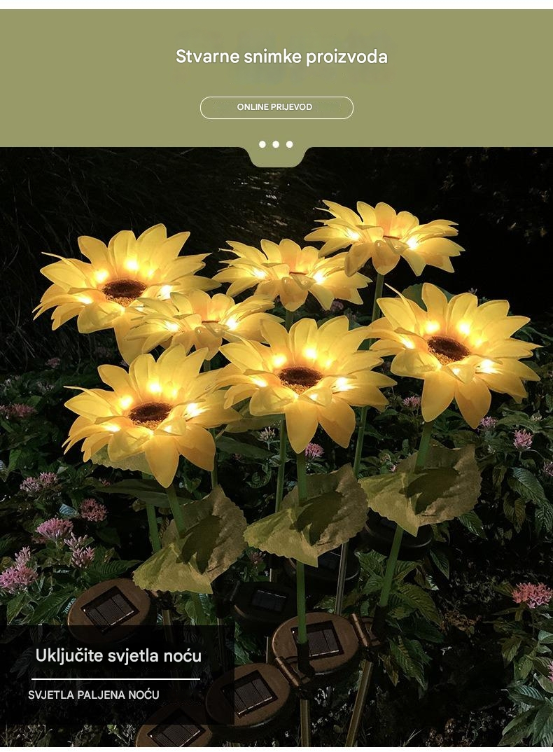 Sunflower Spoljne LED Svetiljke - Plug-and-Play Baštenske Svetiljke, Izdržljiva Plastika za Jednostavnu Montažu, za Dvorište, Stazu, Pristupni Put (Bez Potrebe za Ožičenjem)