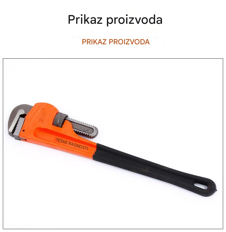 Teška PVC obložena ključalica za cevi - Američki stil neklizajuće drške sa podesivim čeljustima i mehanizmom za zaključavanje, otporna na koroziju za PVC/CPVC/ABS - Alat za vodoinstalacije, DIY alati (Profesionalna upotreba)