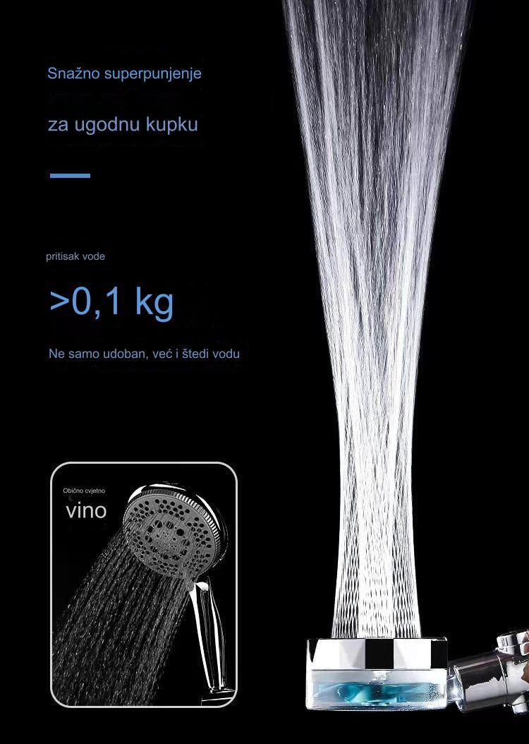 Visokopritisna tuš glava sa ručnim prskalicom - Snažan sistem za kišni tuš, montažni tuš sa lakoćom instalacije, široki obrasci prskanja za opuštajuću kupku ili tuš (Kompatibilno sa standardnim kupatilima)