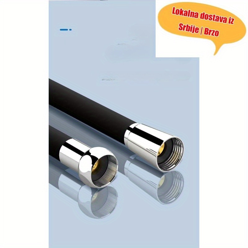 Izdržljivo crevo dizajnirano za sisteme za tuširanje, sa sigurnim ulazom za tuš glavu i svestranim crevom za toplu vodu sa četiri tačke spajanja