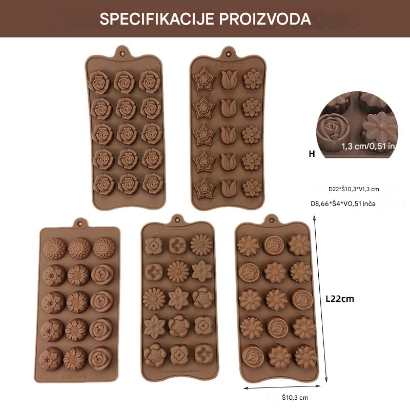 Kalupi u obliku dugmeta za pravljenje kolača i čokolade