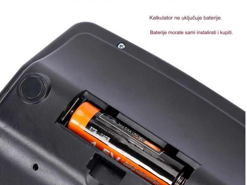 Kalkulator na solarni pogon sa velikim ekranom i dvostrukim izvorom napajanja (solarni i rezervna baterija) - VFD ekran, 12-znamenkasti visoke preciznosti, funkcije memorije, automatsko isključivanje i izračun promene jednim dodirom za finansijsku računovodstvo, kancelariju, školu, inženjering