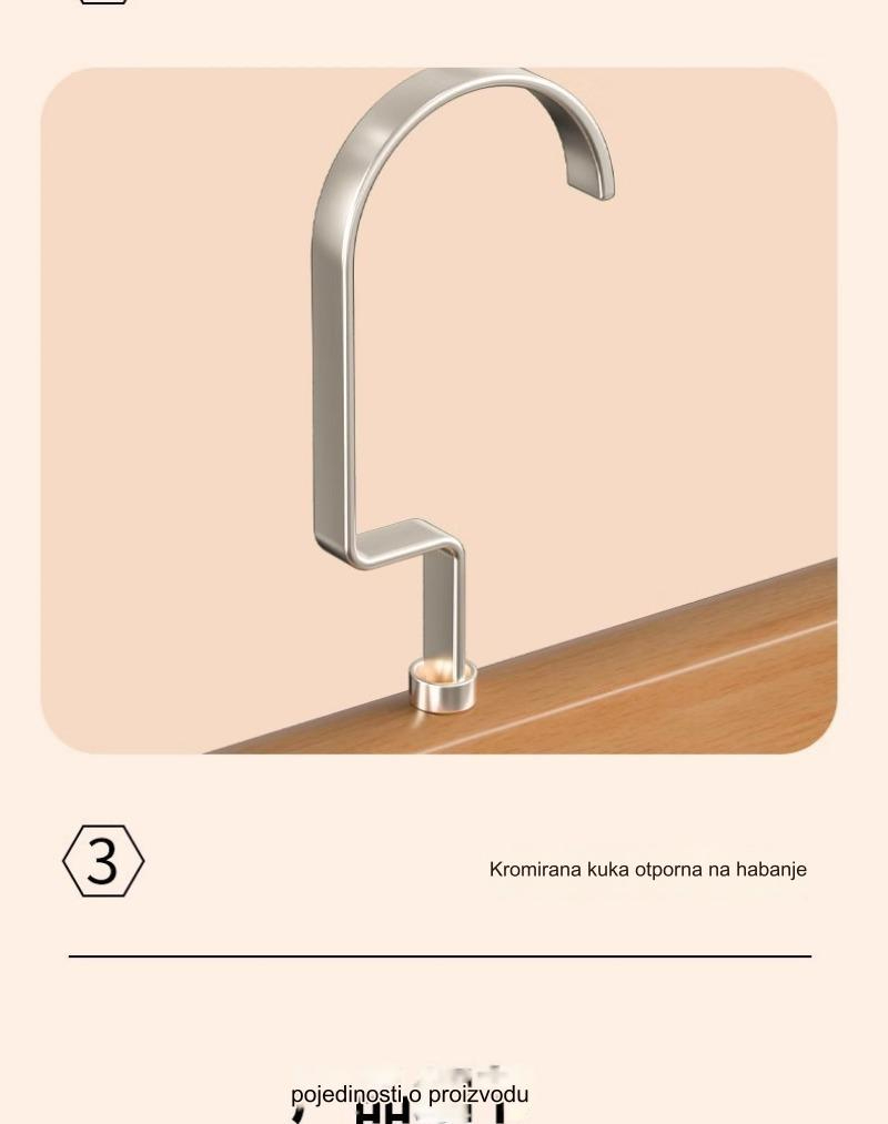 Moderan Držač od Pravog Drveta sa Osam Kukica | Svestrano Skladištenje za Donje Rublje, Kaiševe, Prsluke, Šalove i Čarape