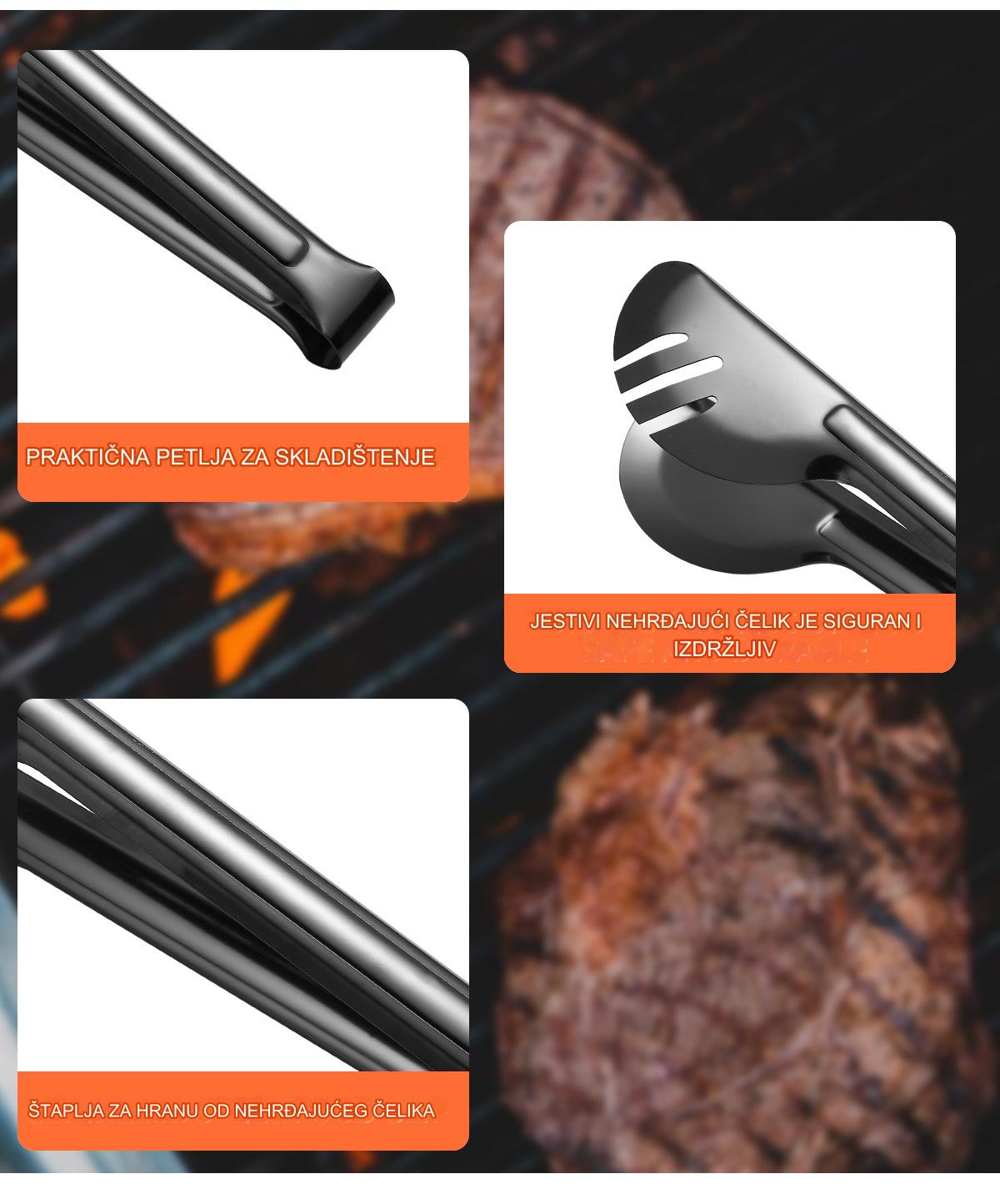 Teška Polukružna Klip za Hranu od Nerđajućeg Čelika 304 - Profesionalni Klip za Poslužavnike za Stek, Peciva, Kolače - Držač za Hotele, Restorane, Katering i Buffet Usluge - Izdržljiv Dodatak za Kuhinju i Trpezariju