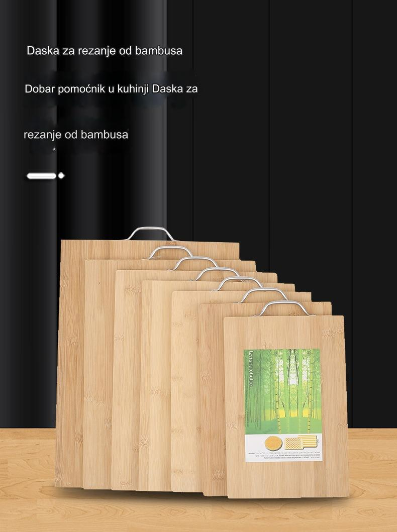 Velika Bambusova Daska za Sečenje - Obostrana Reversibilna Daska za Sečenje sa Protivkliznom Površinom, Čvrsta sa Drvenim Uzorkom za Kuhinju, Izdržljiva i Laka za Čišćenje, Pogodna za Povrće, Meso, Voće, Sir, Bilje