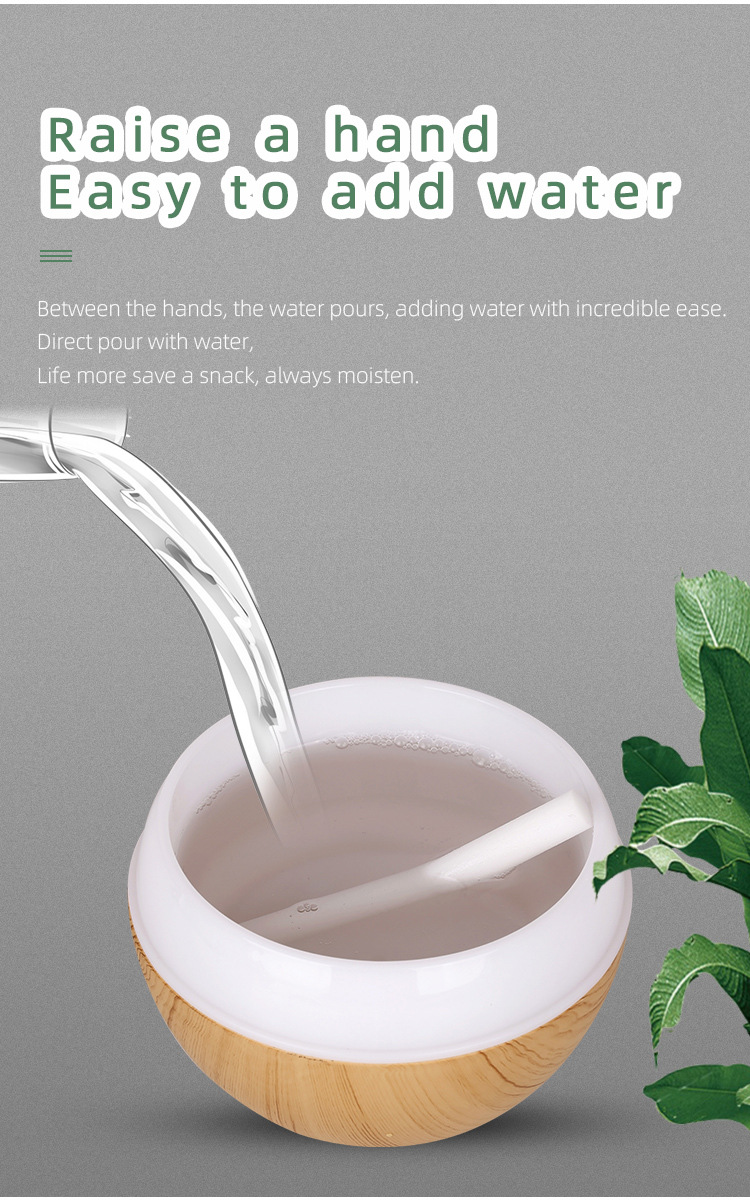 Ultrazvučni aroma difuzor velikog kapaciteta sa teksturom drveta, difuzor esencijalnih ulja, ovlaživač vazduha sa aromom, ultrazvučni ovlaživač, pogodan za esencijalna ulja, ima tajmer, automatsko isključivanje kada je završena voda, sedam-boja LED svetla i napajanje preko USB-a