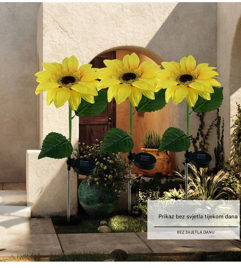 Sunflower Spoljne LED Svetiljke - Plug-and-Play Baštenske Svetiljke, Izdržljiva Plastika za Jednostavnu Montažu, za Dvorište, Stazu, Pristupni Put (Bez Potrebe za Ožičenjem)