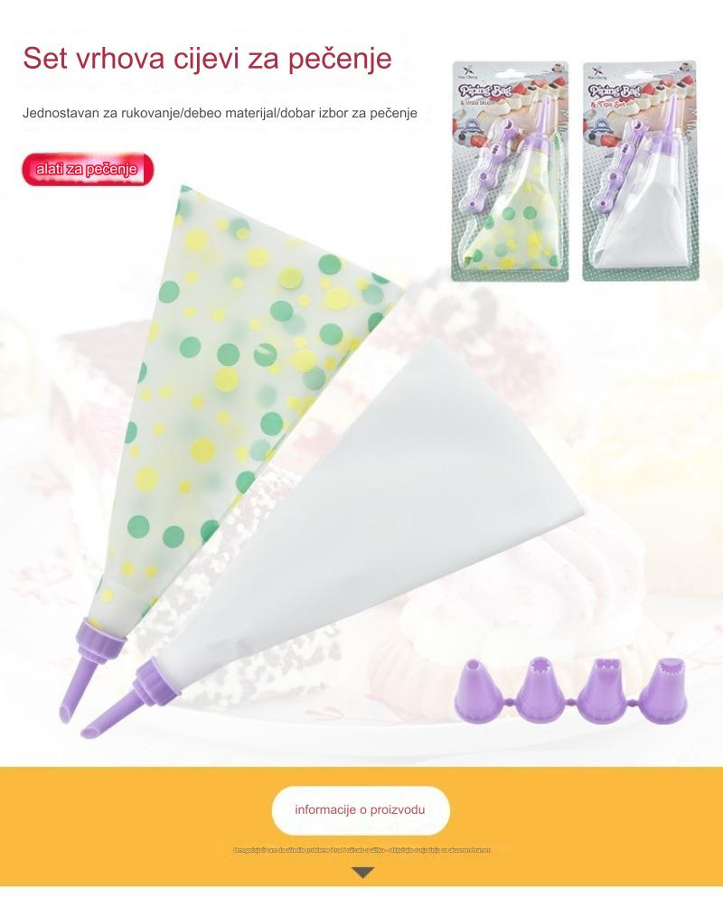 Profesionalni set alata za pečenje i poslastice sa višekratnim EVA/silikonskim kesama za špricanje i plastičnim konektorima - Kompletan sistem za dekoraciju torti za profesionalne pekare i slastičare