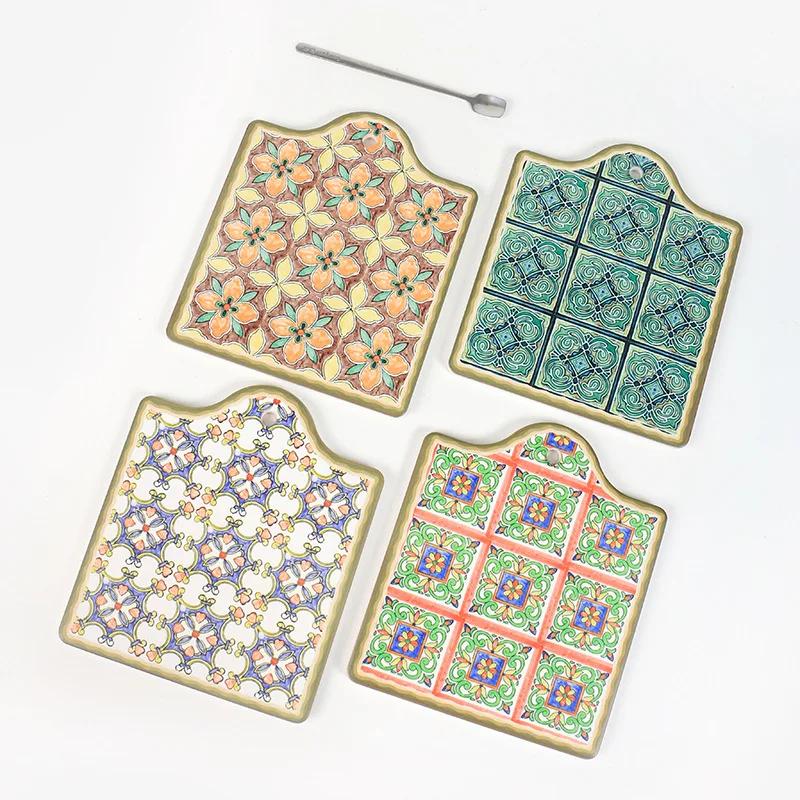 Toplotno otporna keramička podmetača za lonce, kompatibilna za štednjak i epoksidne stolove, debela toplotno otporna zaštita za lonce, tave i vruća jela (1cm)