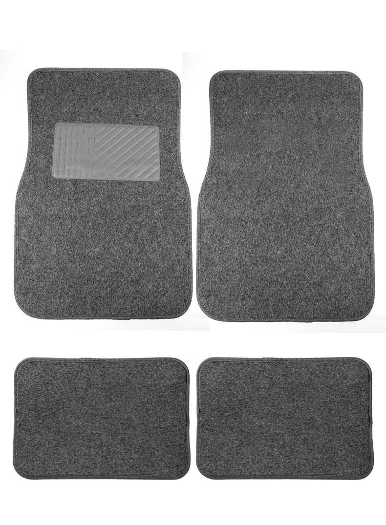 4 komada sive ili crne univerzalne podloge za auto, veštačka sisal tkanina, neklizajuće podloge pogodne za crne/braon/crvene enterijere, elegantan jednobojni dizajn, efikasno dekorira i skuplja dlake kako bi enterijer bio čist, lako se peru
