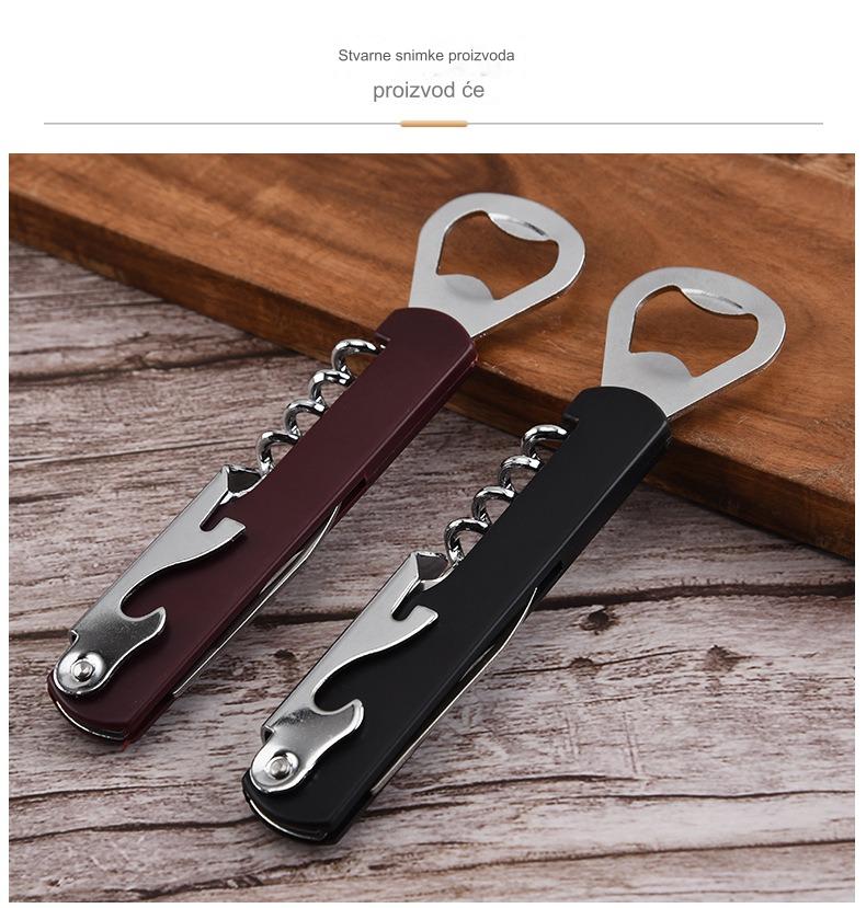 Otvarač za crno vino od nerđajućeg čelika, prenosivi višenamenski otvarač za flaše za domaćinstvo