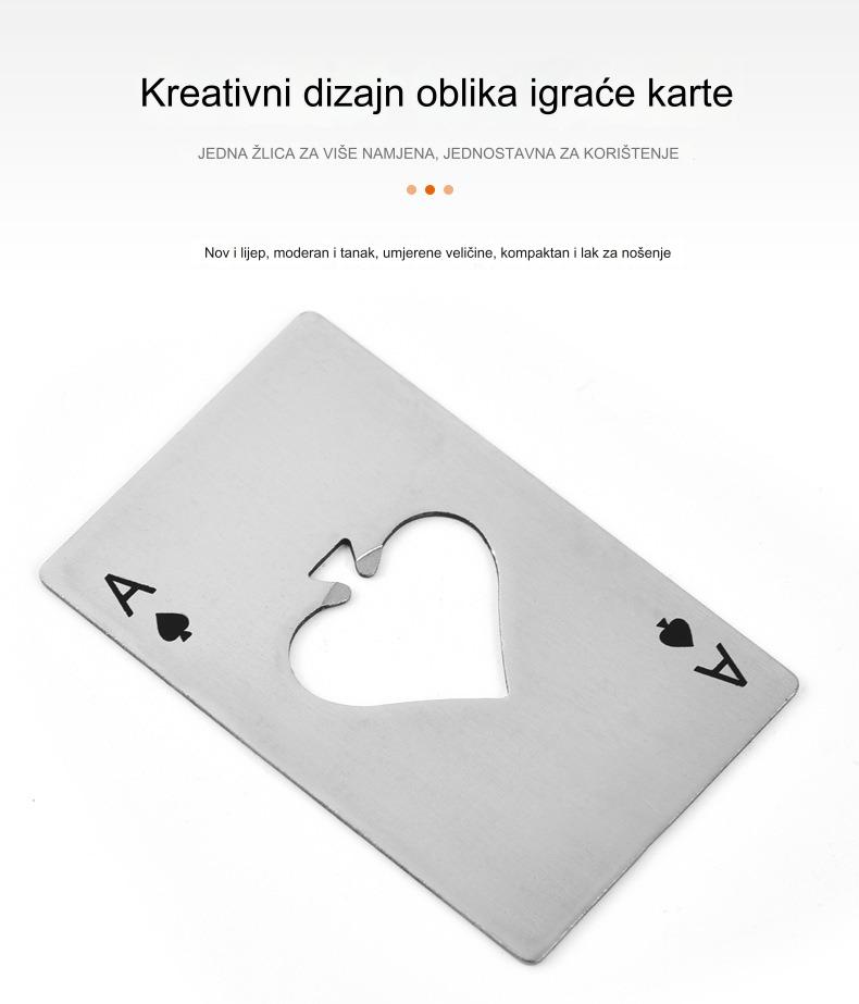 Aker za flaše/limenke od nerđajućeg čelika u obliku Dama Pik - Izdržljivi višenamenski otvarač sa elegantnim dizajnom karte, kompaktan i prenosiv za kuću, žurke, barove - Trajan i otporan na rđu za flaše spade, sode, piva, vina - Idealan za poker večeri i E