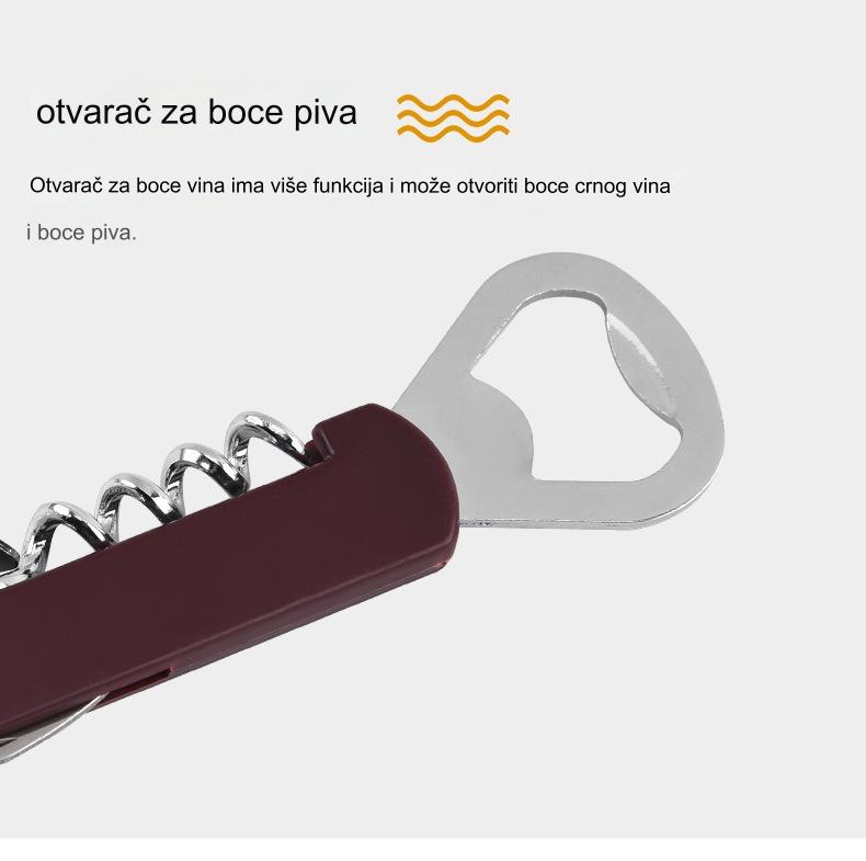 Otvarač za crno vino od nerđajućeg čelika, prenosivi višenamenski otvarač za flaše za domaćinstvo