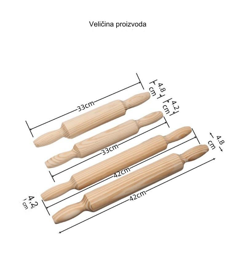 i Siguran Drveni Valjak za Testo | Savršeno Rađeno Testo i Pekarske Proizvodi, Neklizajuće Ručke, Napravljen od Tvrdog Drveta