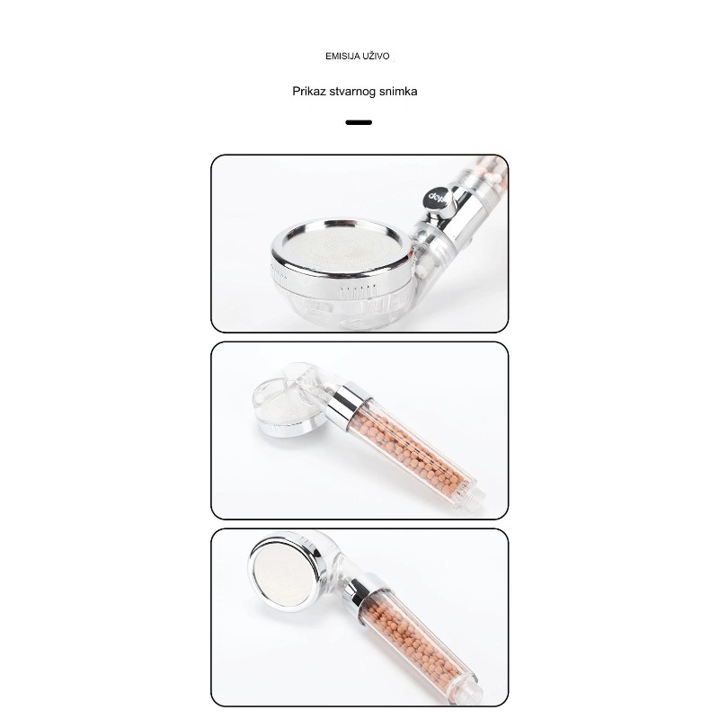 Odvojiva ručna glava tuša | Visoki pritisak, mlaznica sa jednom funkcijom, montaža na plafon