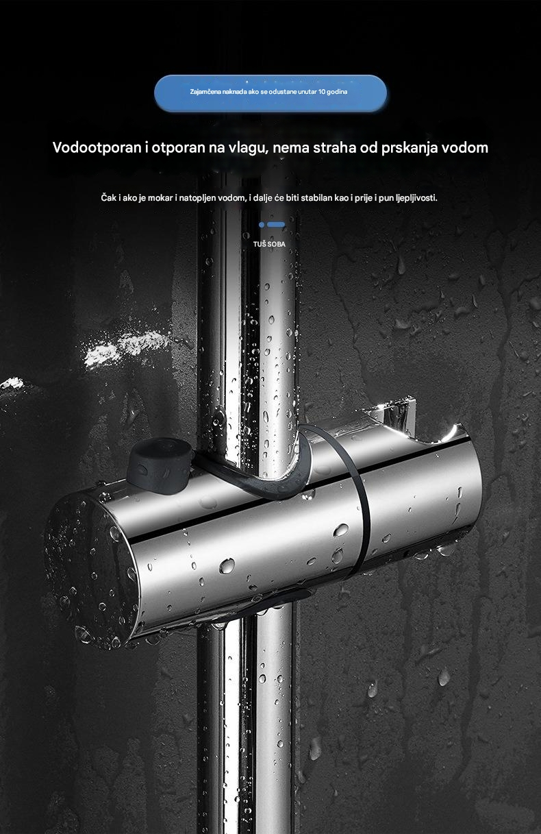 Podesivi nosač za montažu tuša od nerđajućeg čelika - Instalacija bez bušenja, rotirajući 360°, izdržljivi držač glave tuša za kupatilo sa postavljanjem bez alata, kompatibilan sa tuš glavama za kišu, moderan dizajn za jednostavnu instalaciju i održavanje (bez šrafova)