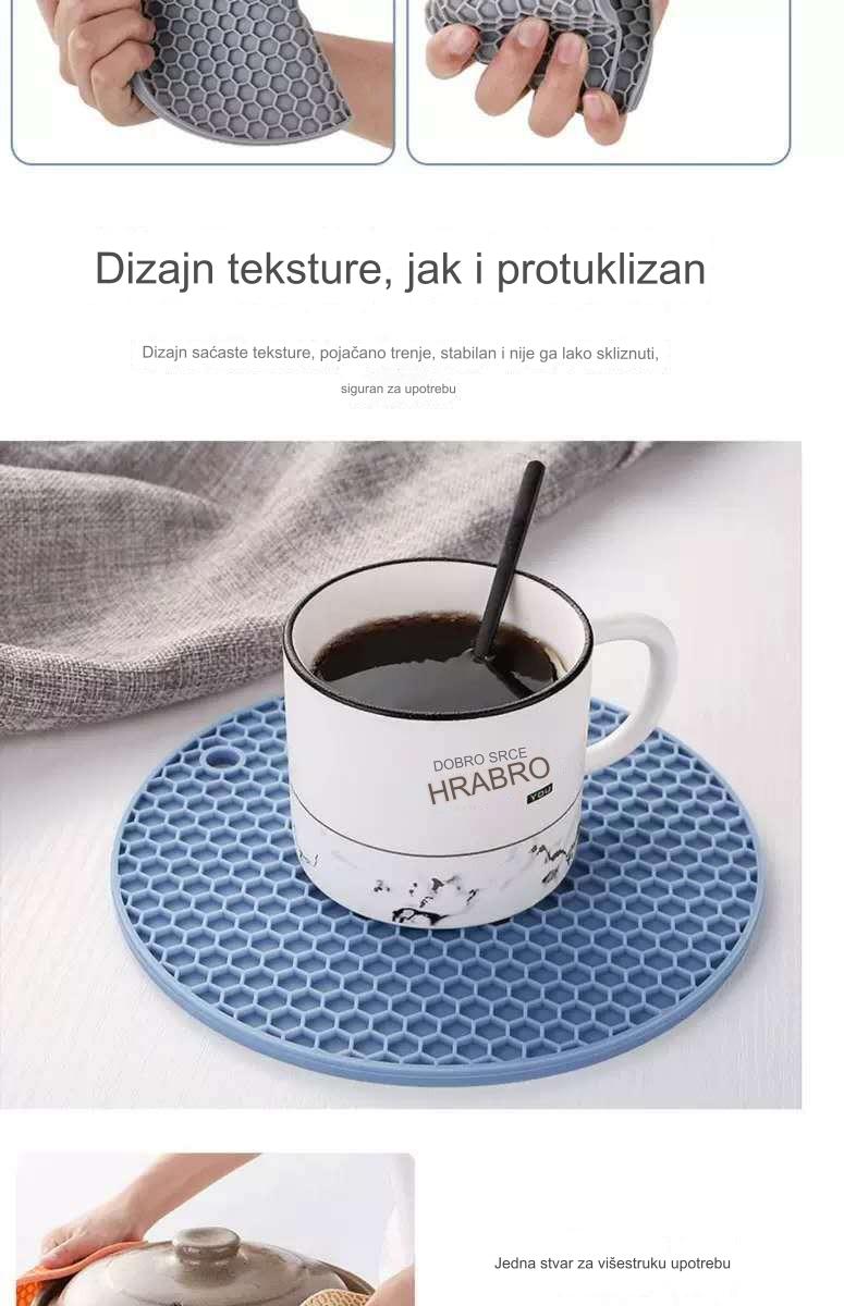 Nepoklizne gumene podmetače za kuhinju i trpezu - Izdržljivi zaštitnici stola otporni na toplotu i vlagu sa neklizajućom podlogom, zaštita za vruće posude, lonce i tave - Trajni podmetači za kućnu ili komercijalnu upotrebu