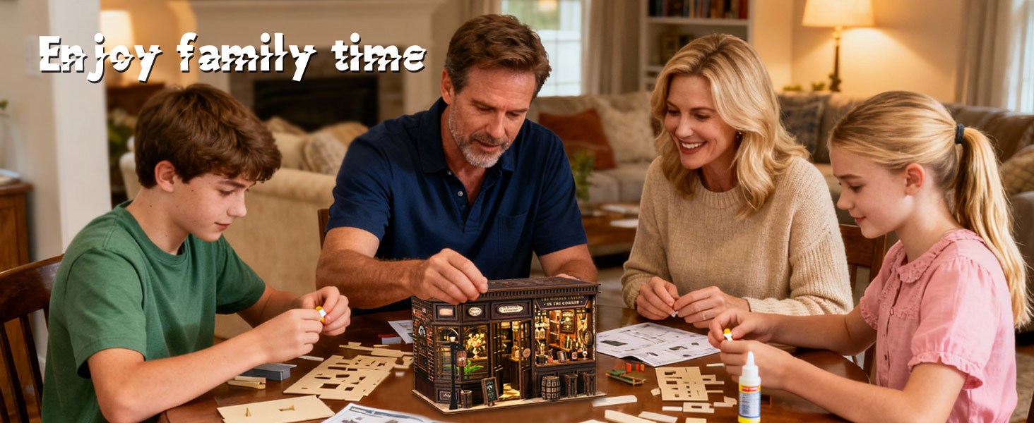 Kompleti za kutak za knjige za odrasle - Napravite svoj vlastiti minijaturni umetak za policu za knjige sa LED osvetljenjem, maštoviti kompleti za izradu knjižnog kutka, dekoracija sobe za fantazijsku tavern dioramu, savršen poklon za ljubitelje knjiga, kutak čuda i knjiga.