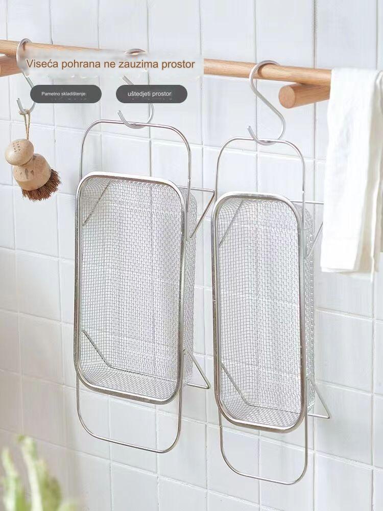 Uvlačiva korpa za odvod sudopere od nerđajućeg čelika | Bezbedna za mašinu za pranje sudova, kuhinjska polica za skladištenje koja štedi prostor
