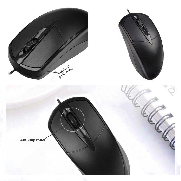 Ergonomski Žičani USB Miš sa Plug & Play Podešavanjem - Drška, Glatko Praćenje & Izdržljiv Plastični Dizajn za Kućnu Kancelariju, Poslovni Laptop & Desktop Računare - Kompatibilan sa Svim Senzorima (Nisu Potrebne Baterije/Električna Energija)