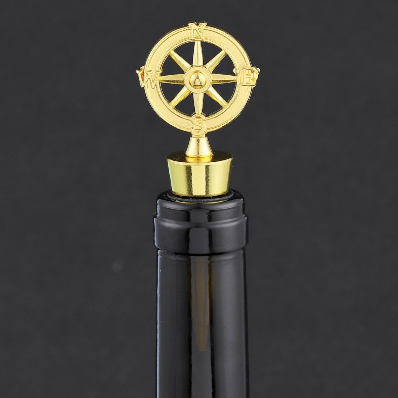 Kreativni Pokloni za Venčanje Set Čepova za Vino u Obliku Kompasa | Premium Konzervans za Vino, Dekorativna Kutija za Poklone za Zabavu, Napravljeno od Drugog Materijala