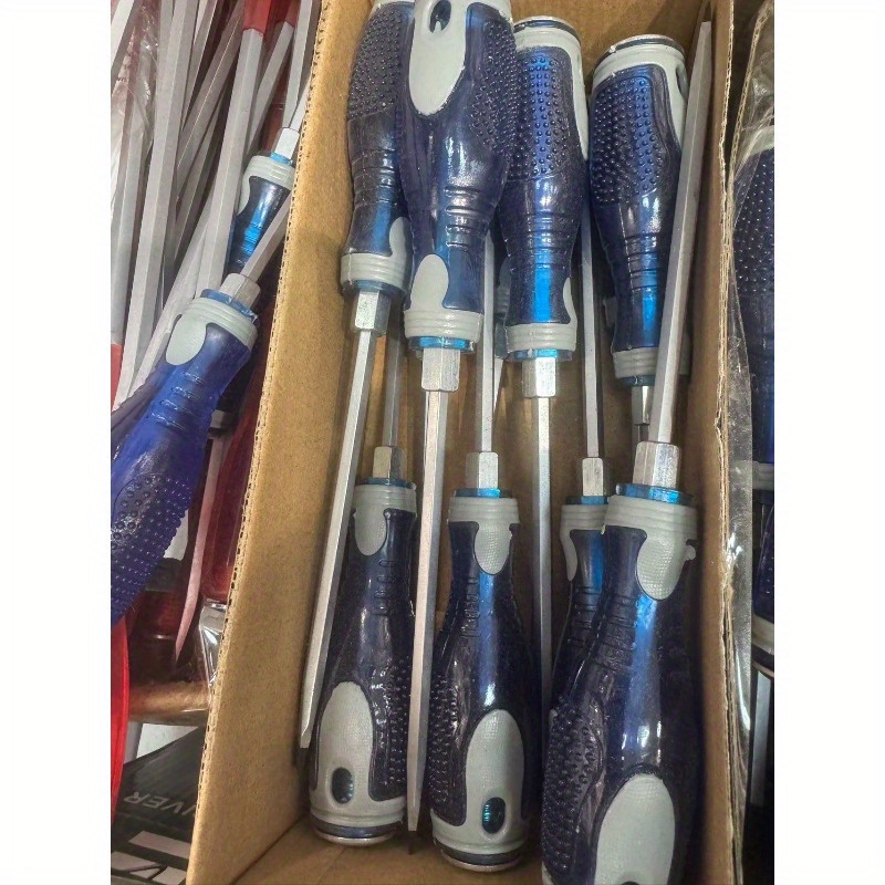 Plavi Dijamant Model Odvijač Obložen PVC Gumenom, Dizajniran za Izvlačenje Šrafova, Sadrži Krstaste, Ravne i Oblikovane Odvijače, Pogodan za Industrijske Popravke