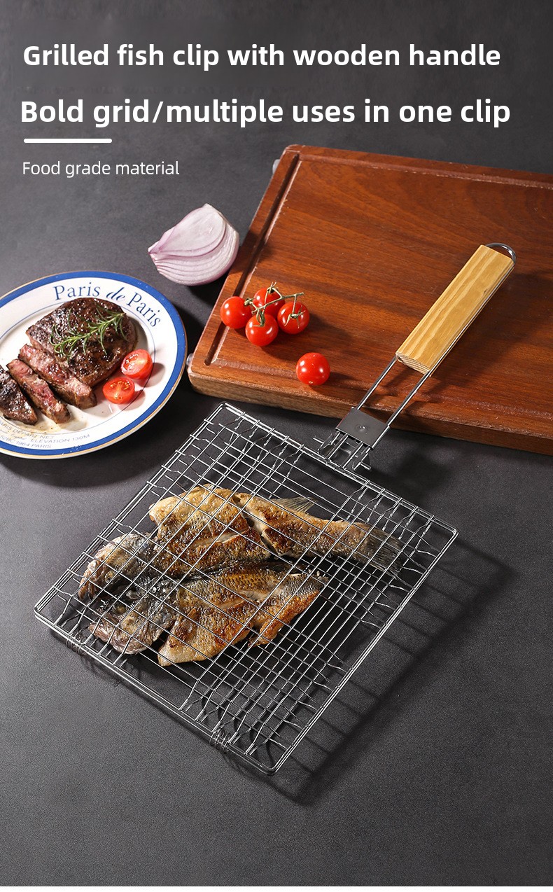 1 komad sklopivog, čvrstog roštilja sa velikim kapacitetom, idealnog za pečenje piletine, sa nelepljivom ručkom, kuhinjski roštilj