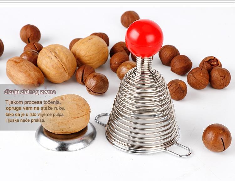 Alat za lomljenje oraščića od nerđajućeg čelika, teški, sa oprugom, ergonomskom ručkom i opružnim mehanizmom - Lako lomljenje oraščića za orah, kesten, pecan, badem, keshu - Izdržljivi kuhinjski alat za kućnu i komercijalnu upotrebu, lako uklanjanje