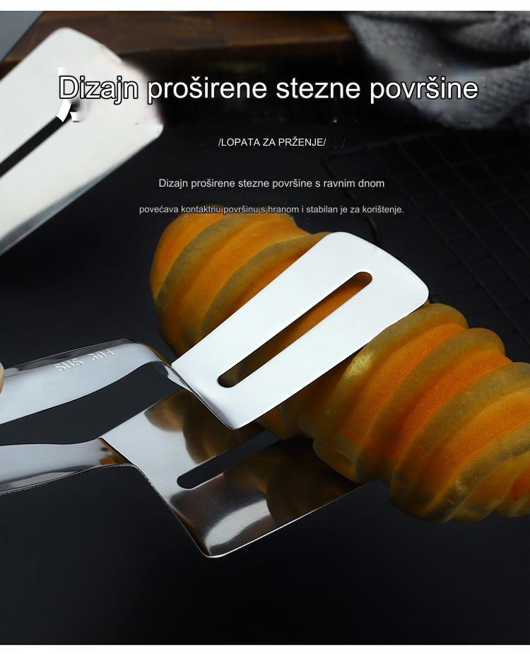 304 Nerđajući Čelik Korejski BBQ Klip sa Ne-Klizajućom Drškom - Izdržljivi Korejski Roštilj Klip za Fiksiranje Mesa, Povrća, Knedli | Kompatibilan sa Korejskim Roštiljima, Štednjacima, Pećnicama (Nije za direktno korišćenje)