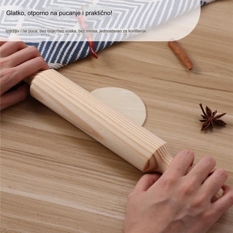 i Siguran Drveni Valjak za Testo | Savršeno Rađeno Testo i Pekarske Proizvodi, Neklizajuće Ručke, Napravljen od Tvrdog Drveta