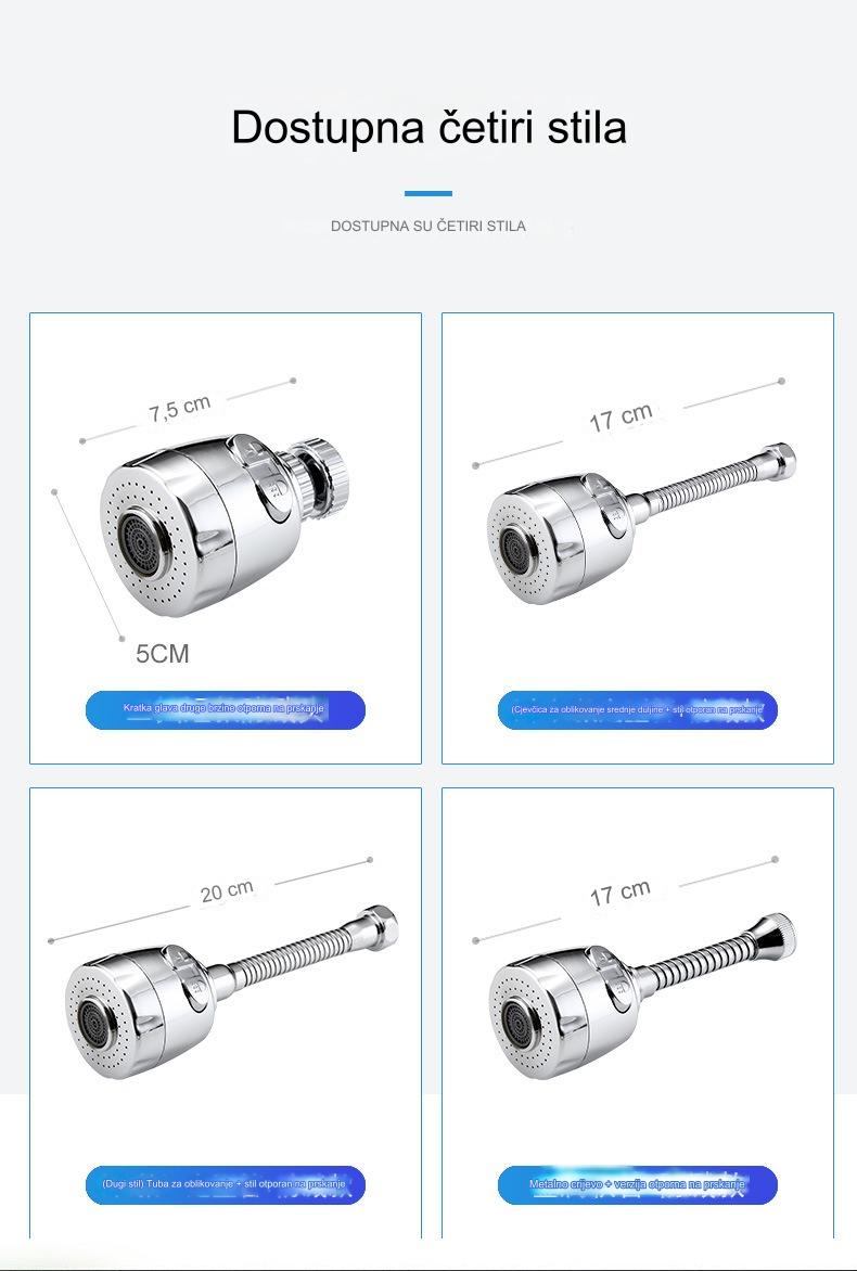 Produžetak sa prskootpornom glavom i višebrzinskim podešavanjem za kućnu upotrebu u kuhinji