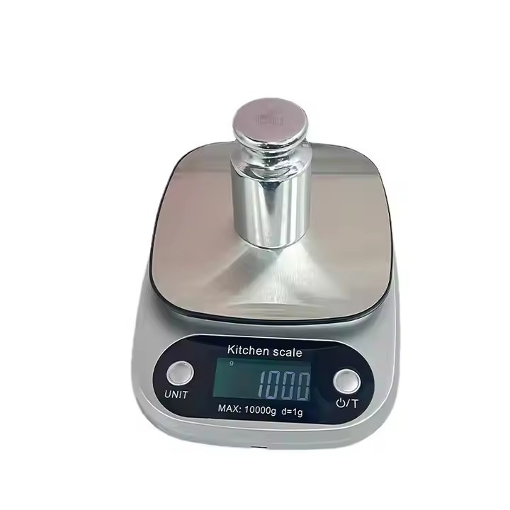 Elektronska kuhinjska vaga od nerđajućeg čelika sa digitalnim displejem i funkcijom tare - Visoko precizna vaga za pečenje, napaja se baterijama (baterije nisu uključene) za precizno merenje hrane, merenje u više jedinica, kompaktan dizajn za kućne i profesionalne kuhinje