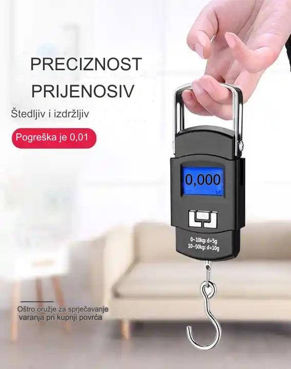 Prenosiva digitalno-analogna vaga - kompaktna - besplatna kuhinjska i prtljažna vaga sa kukom, praćenje maksimalne/ukupne težine, funkcija tare za putovanja, pecanje, kampovanje - lako čitljiv, neperiv dizajn bez tkanine (Ne /