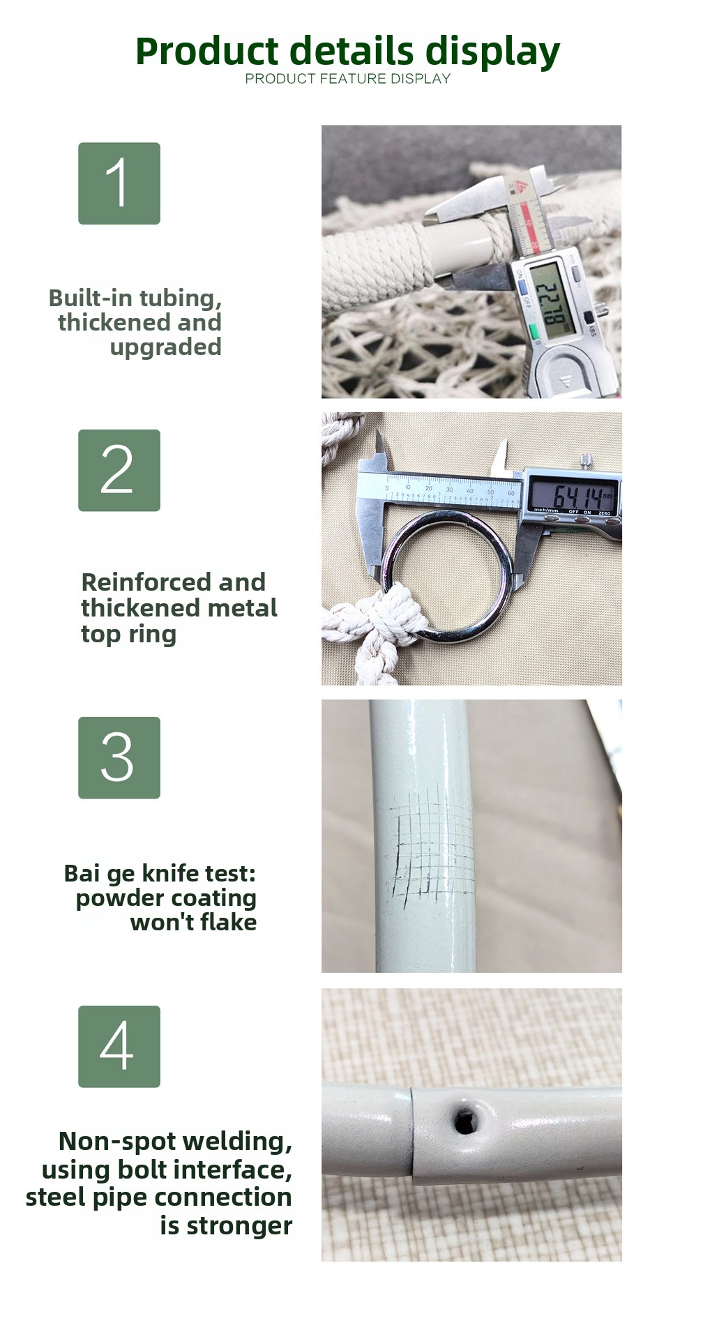 1 komad 80cm Velika Spoljna/Unutrašnja Viseća Stolica sa Bež/Pletenom Teksturom - Čvrsta Tkanina za Ljuljanje, Resasti Jastuk i Čvrst Mehanizam za Balkon, Terasu, Dnevnu Sobu - Laka Montaža, Izdržljiva i Udobna Ljuljaška Stolica