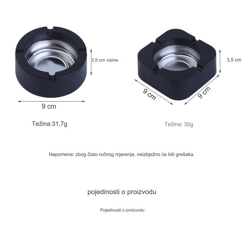 Unikatna pepeljara za cigarete | Veliki kapacitet, personalizovani dizajn, plastični materijal za kućnu i kancelarijsku upotrebu