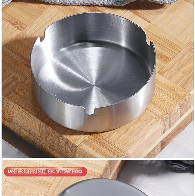 Teška vetrootporna pepeljara od nehrđajućeg čelika - sa držačem za cigarete i cigare, debela za otpornost na vetar, izdržljiva (model nije specificiran)