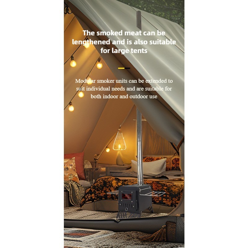 Sklopiva prenosiva šatorska peć na dva goriva, pogodna za drva i ugalj - Izdržljivi spoljašnji grejač za kampovanje, planinarenje, piknik, putovanja automobilom i upotrebu u zatvorenom prostoru sa kompatibilnim gorivom, bez potrebe za sistemom za paljenje (bez magnezijuma)