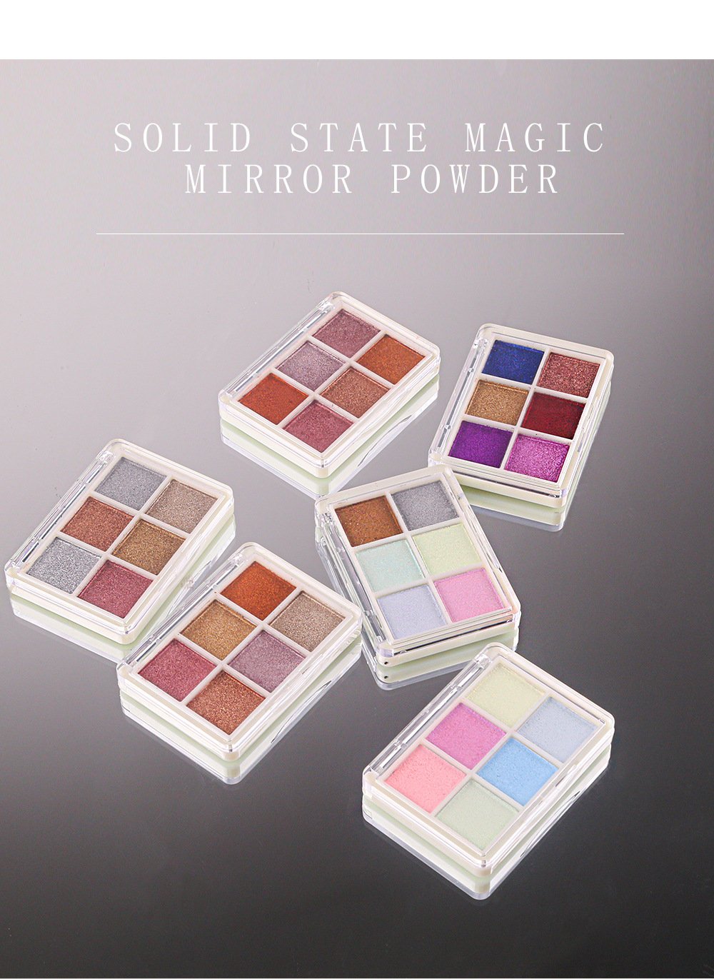 Set lakova za nokte sa šljokicama u 6 boja | Metalik čvrsti pigment u prahu za manikir, trendi Ins stil