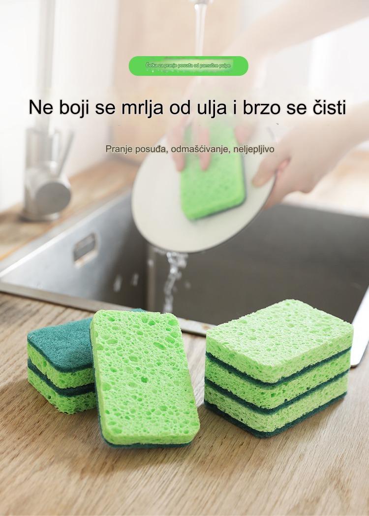Dvostruka Kompresovana Drvena Pulpa & Krpa za Ribanje - Izdržljiva Sunđerasta Krpa od Prirodnih Vlakana koja Ne Grebe, Zelena/Kodirana u Boji, Visoka Moć Upijanja za Pranje Sudova, Čišćenje Kuhinje & Domaćinstva, Trajna Sunđerasta Krpa za Višekratnu Upotrebu (Renewable, ), Sunđer za Pranje Sudova