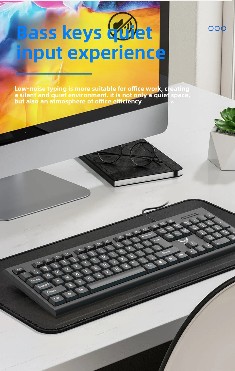 Uska Žična USB Tastatura za Poslovnu Kancelariju Kućnu Upotrebu Kompatibilna sa Desktop PC računarima, Ergonomski Dizajnirana Tastatura, Račuka Tastatura, Kompaktna Tastatura, Elegantan Dizajn, Izdržljive Tipke, Čvrsta Konstrukcija, USB Tipkanje