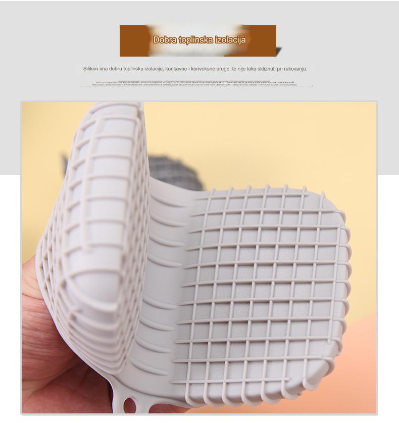 Rukavice za rernu otporne na toplotu sa neklizajućim silikonskim rešetkama | Silikonski materijal, isključivo ručno pranje za pečenje i kuvanje