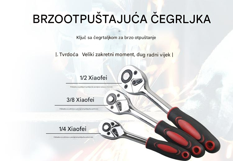 12 komada set ključeva sa račnom, višenamenski alat za popravku automobila i mašina