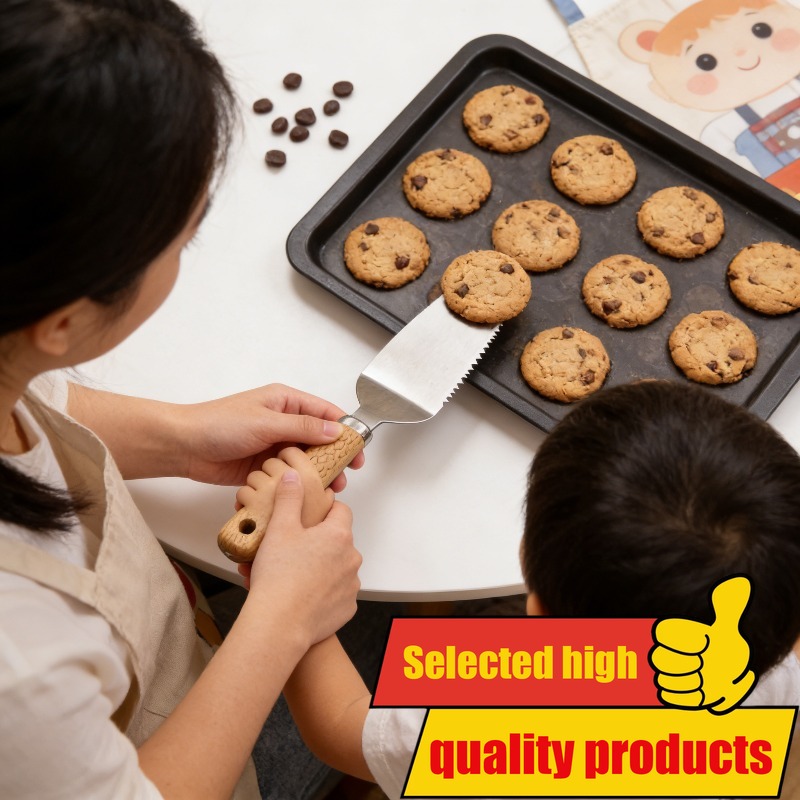 Nerđajući čelični sekač i lopatica za picu sa drškom od bukovine, valjak za pizzu, kuhinjski alat za pravljenje pice, alat za pečenje, sekač za picu