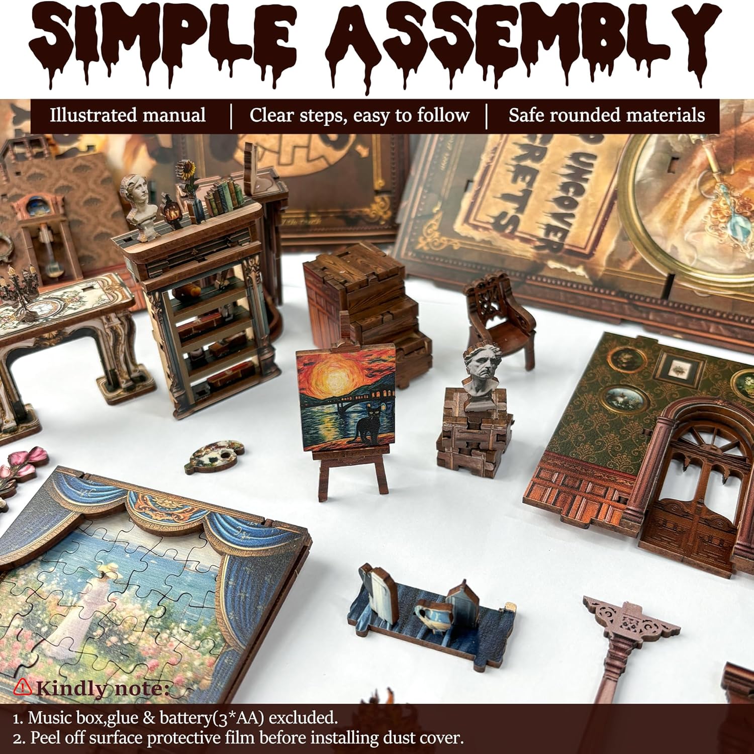 Kompleti za kutak za knjige za odrasle - Napravite svoj vlastiti minijaturni umetak za policu za knjige sa LED osvetljenjem, maštoviti kompleti za izradu knjižnog kutka, dekoracija sobe za fantazijsku tavern dioramu, savršen poklon za ljubitelje knjiga, kutak čuda i knjiga.