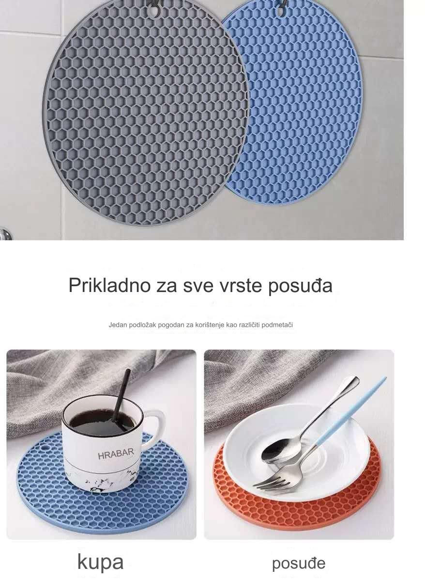 Nepoklizne gumene podmetače za kuhinju i trpezu - Izdržljivi zaštitnici stola otporni na toplotu i vlagu sa neklizajućom podlogom, zaštita za vruće posude, lonce i tave - Trajni podmetači za kućnu ili komercijalnu upotrebu