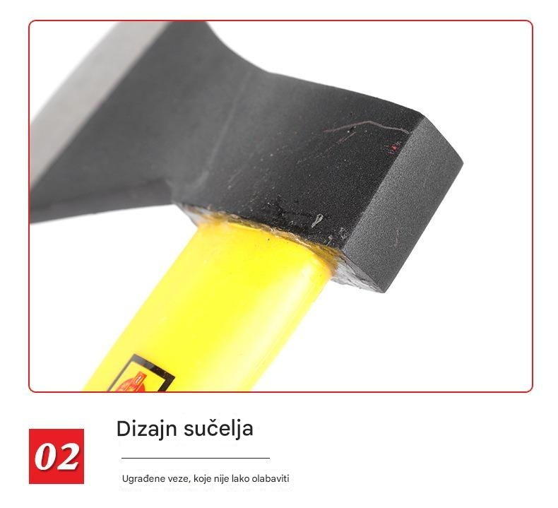 Ručno izrađena teška sekira sa stakloplastičnom drškom i sečivom - Profesionalna za sečenje drva, drvorez, ogrjev - Izdržljiva sekira sa neklizajućim drškom, lagana za sečenje drveća, preživljavanje u prirodi